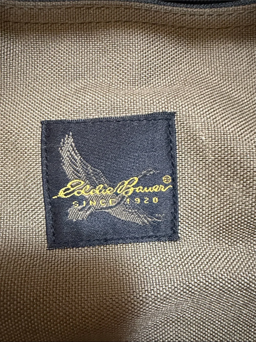 Eddie Bauer Olive and Black Compact Canvas Sling Pack